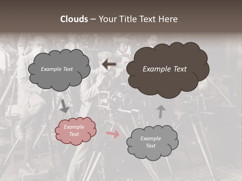 A Group Of People Standing Around A Camera PowerPoint Template