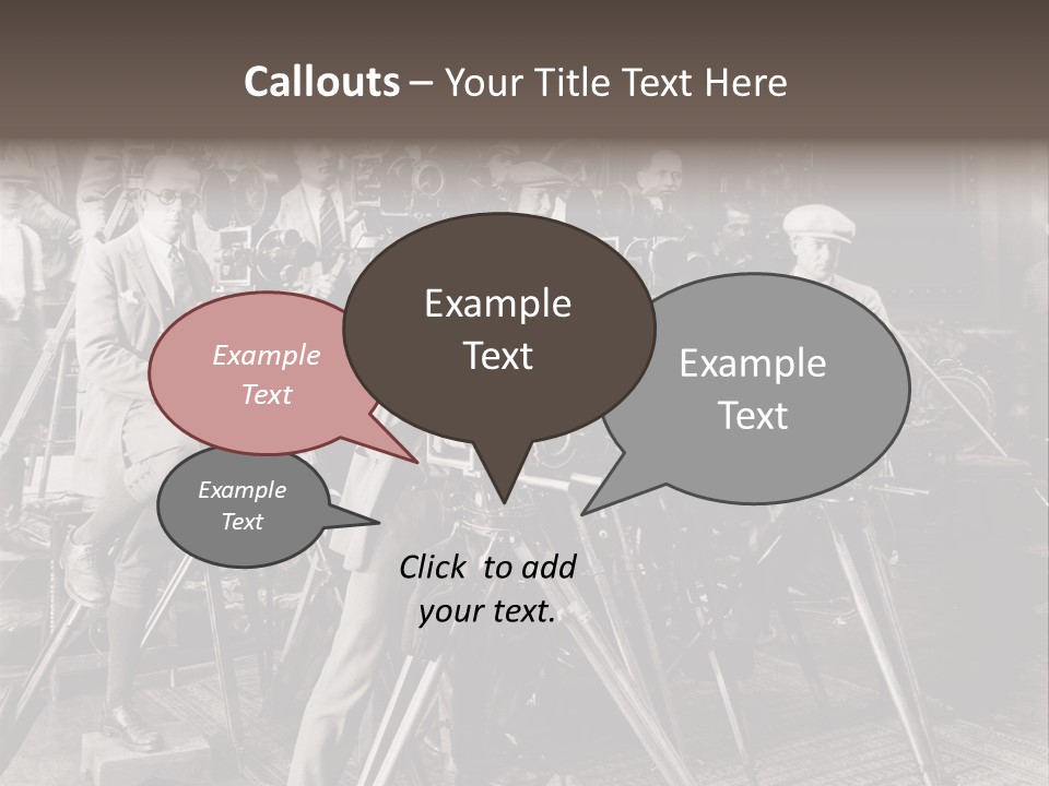 A Group Of People Standing Around A Camera PowerPoint Template