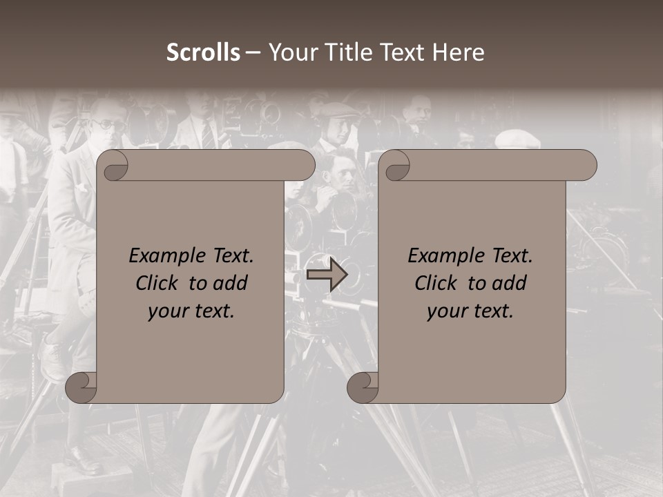A Group Of People Standing Around A Camera PowerPoint Template