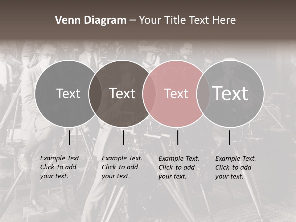 A Group Of People Standing Around A Camera PowerPoint Template