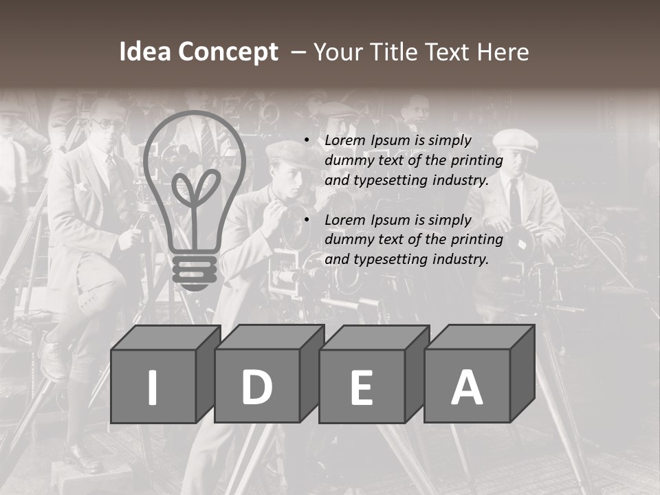 A Group Of People Standing Around A Camera PowerPoint Template