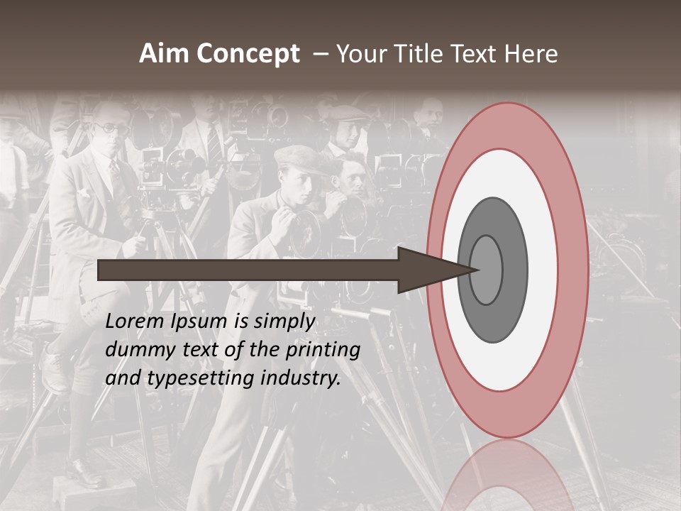 A Group Of People Standing Around A Camera PowerPoint Template