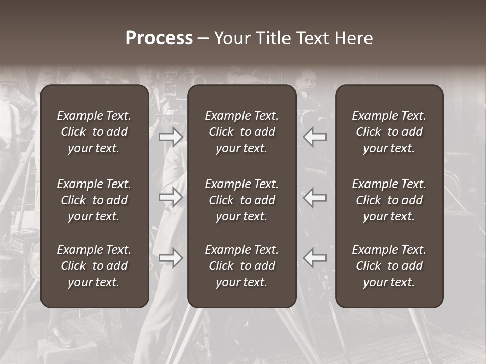 A Group Of People Standing Around A Camera PowerPoint Template