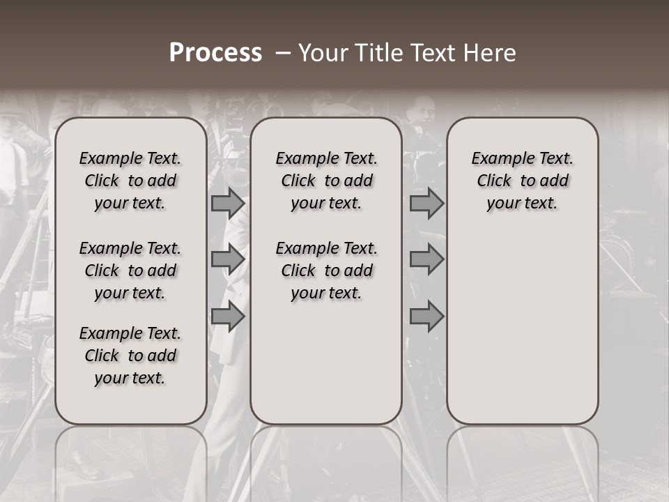 A Group Of People Standing Around A Camera PowerPoint Template