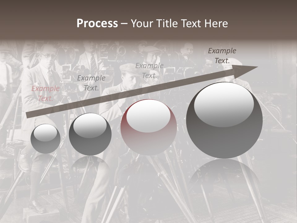 A Group Of People Standing Around A Camera PowerPoint Template