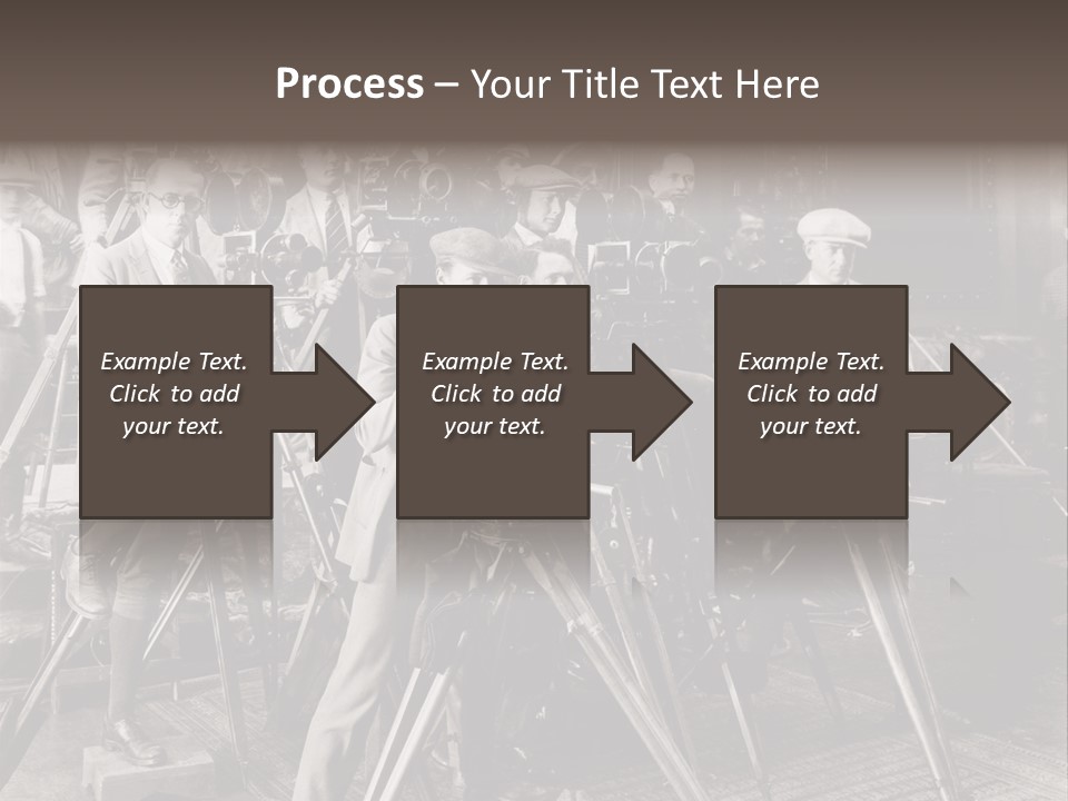 A Group Of People Standing Around A Camera PowerPoint Template