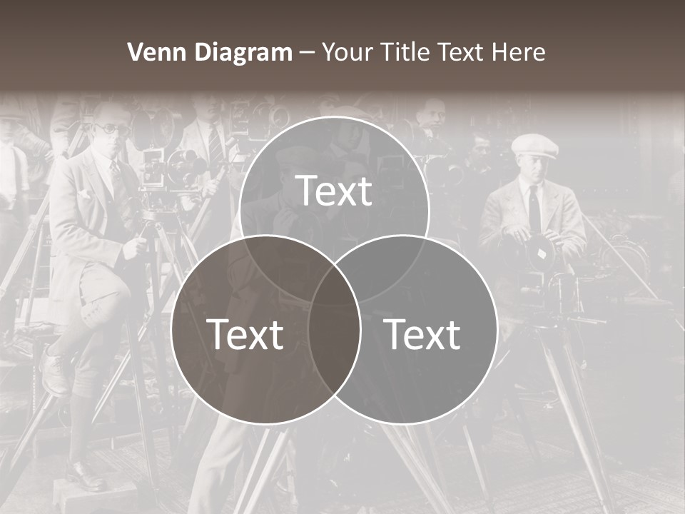 A Group Of People Standing Around A Camera PowerPoint Template