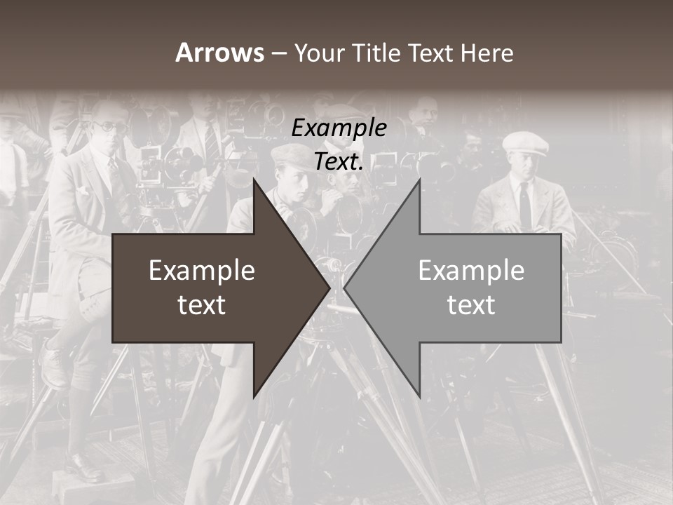 A Group Of People Standing Around A Camera PowerPoint Template