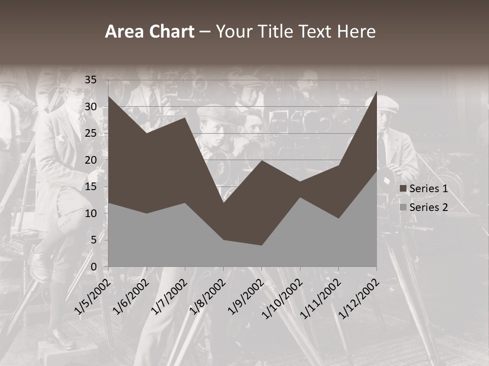 A Group Of People Standing Around A Camera PowerPoint Template