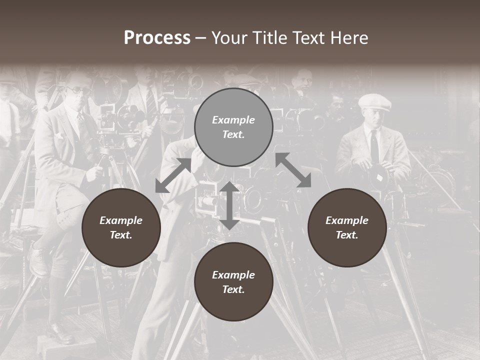 A Group Of People Standing Around A Camera PowerPoint Template