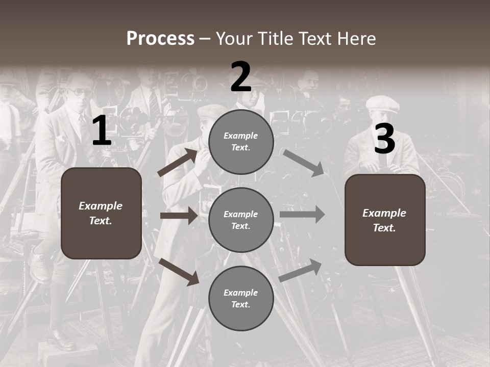 A Group Of People Standing Around A Camera PowerPoint Template