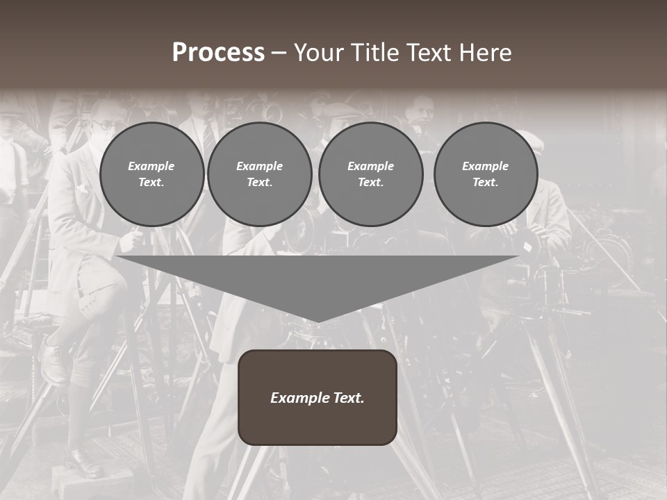 A Group Of People Standing Around A Camera PowerPoint Template