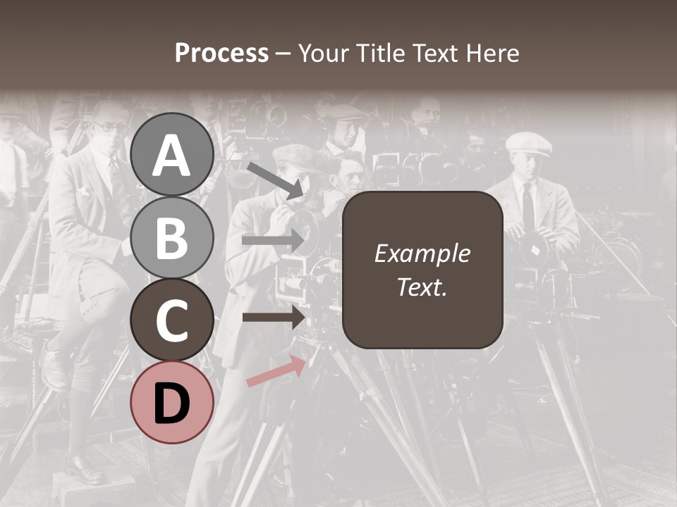 A Group Of People Standing Around A Camera PowerPoint Template