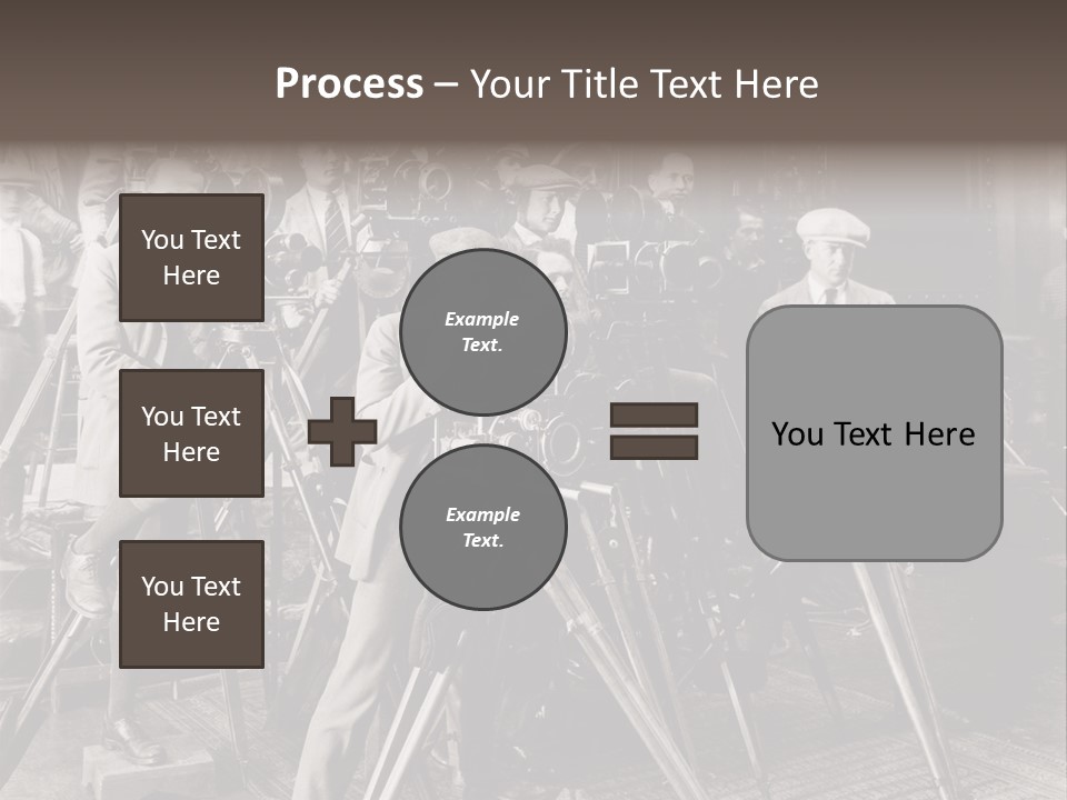 A Group Of People Standing Around A Camera PowerPoint Template