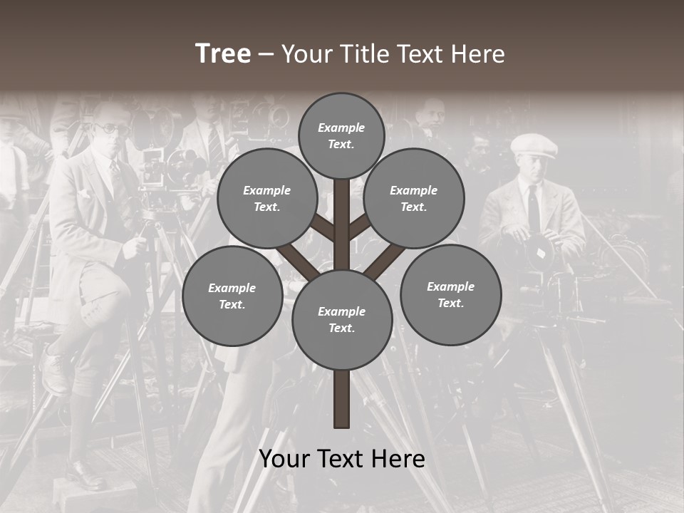 A Group Of People Standing Around A Camera PowerPoint Template