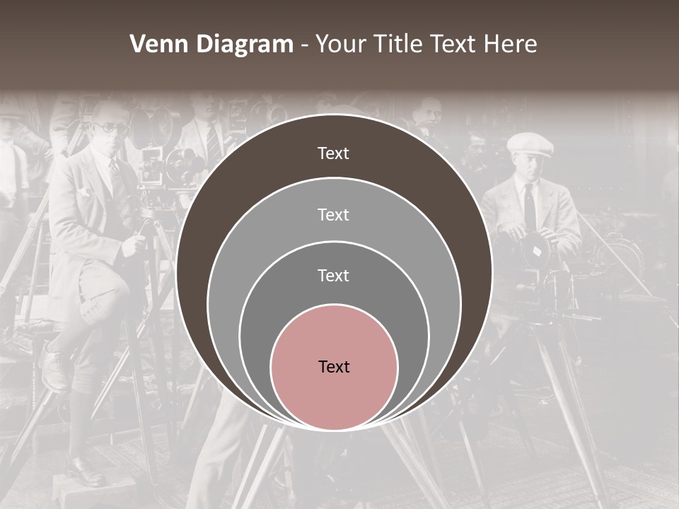 A Group Of People Standing Around A Camera PowerPoint Template