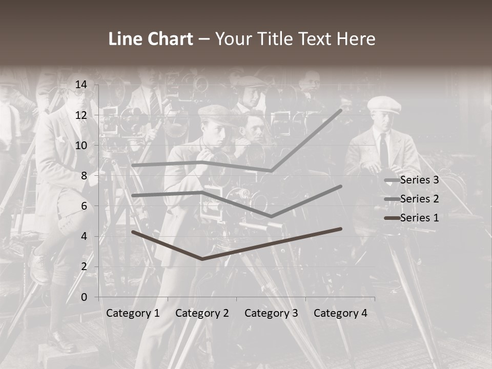 A Group Of People Standing Around A Camera PowerPoint Template