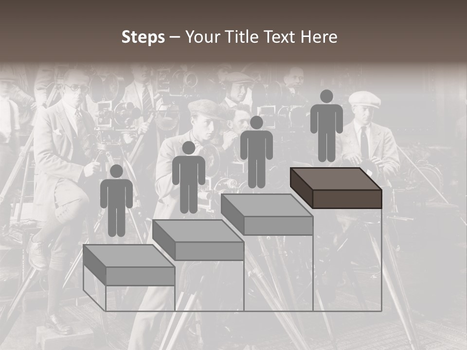 A Group Of People Standing Around A Camera PowerPoint Template