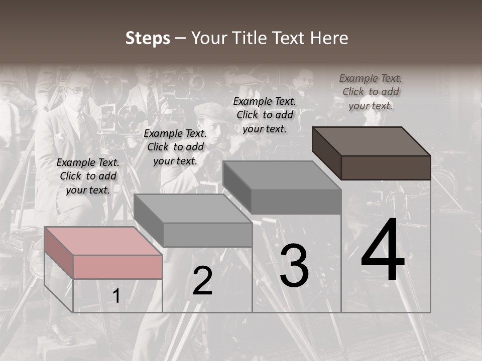 A Group Of People Standing Around A Camera PowerPoint Template