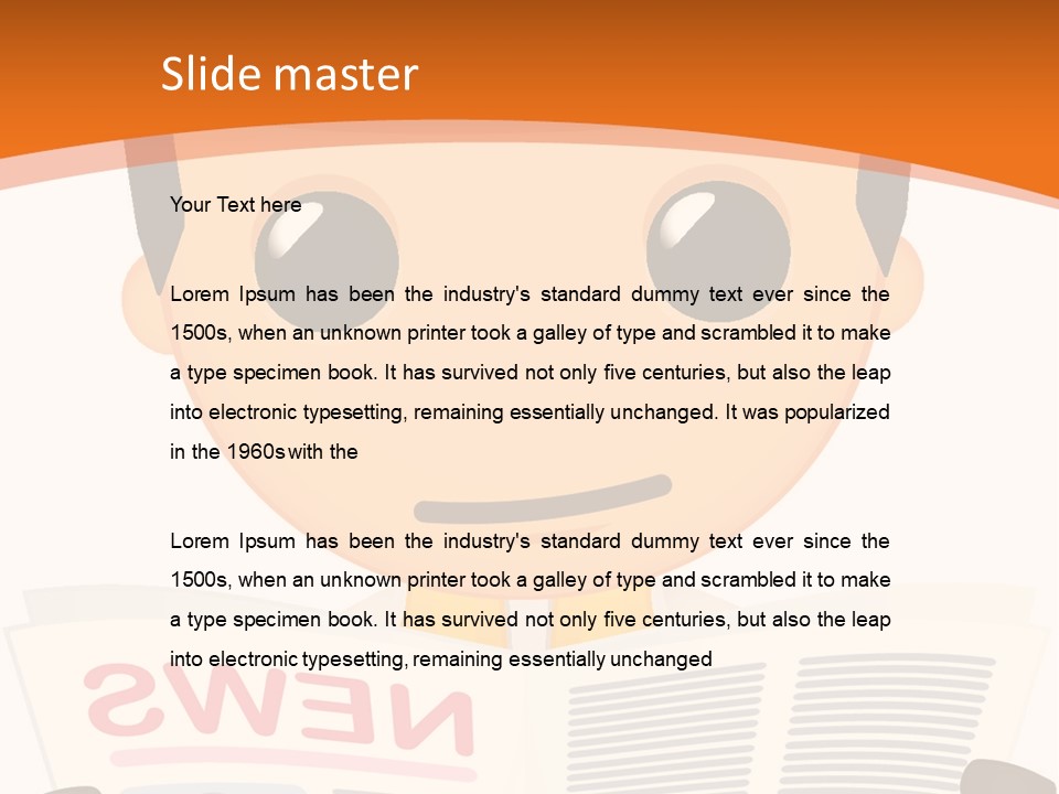 A Man In A Hard Hat Reading A Newspaper PowerPoint Template