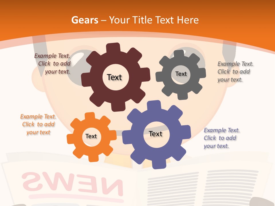 A Man In A Hard Hat Reading A Newspaper PowerPoint Template