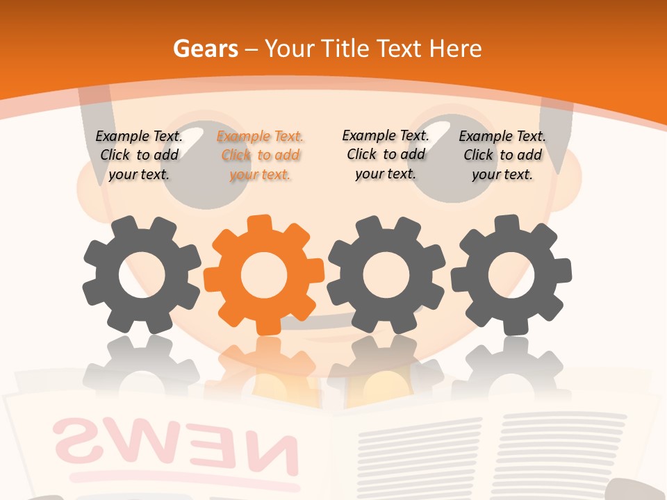 A Man In A Hard Hat Reading A Newspaper PowerPoint Template