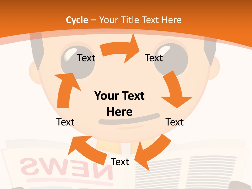 A Man In A Hard Hat Reading A Newspaper PowerPoint Template