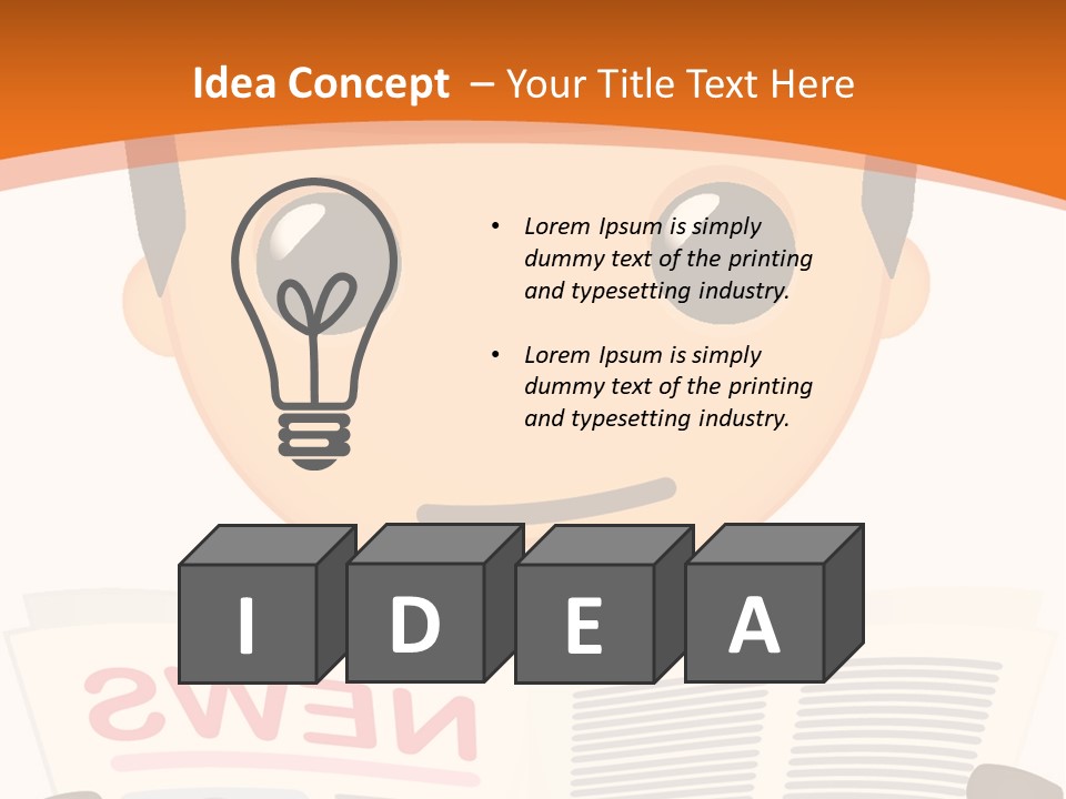 A Man In A Hard Hat Reading A Newspaper PowerPoint Template