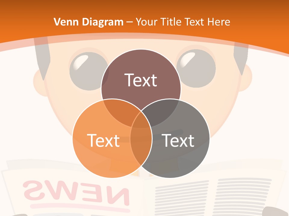 A Man In A Hard Hat Reading A Newspaper PowerPoint Template
