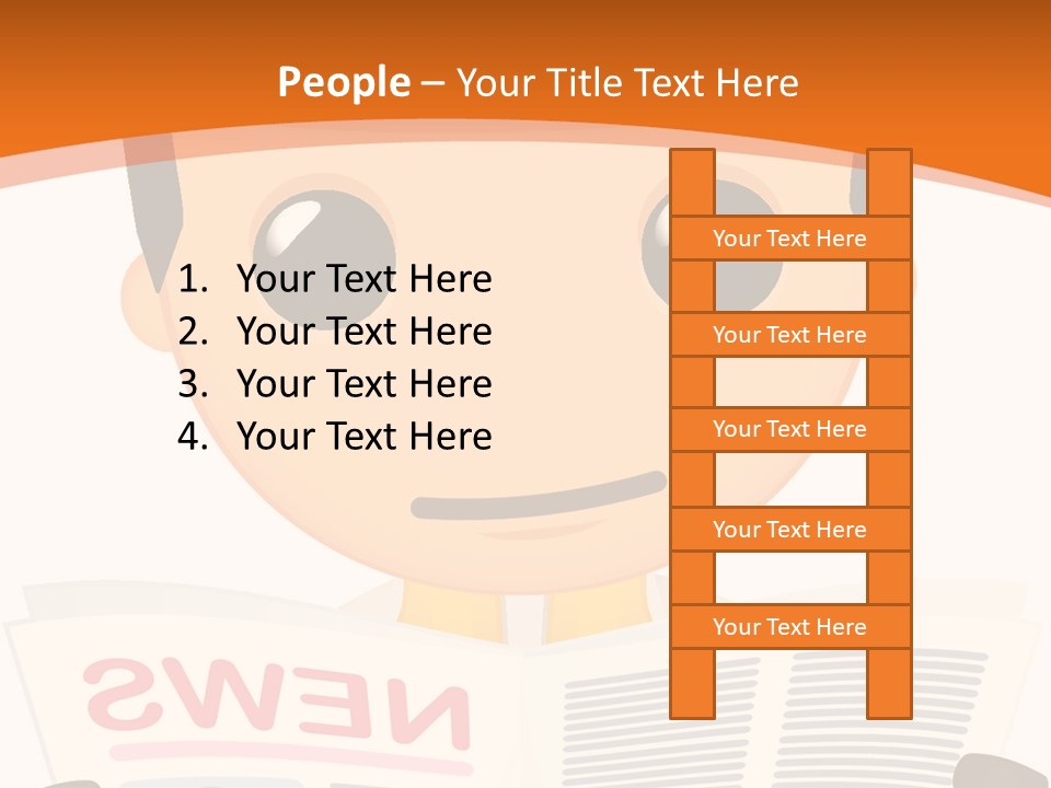 A Man In A Hard Hat Reading A Newspaper PowerPoint Template