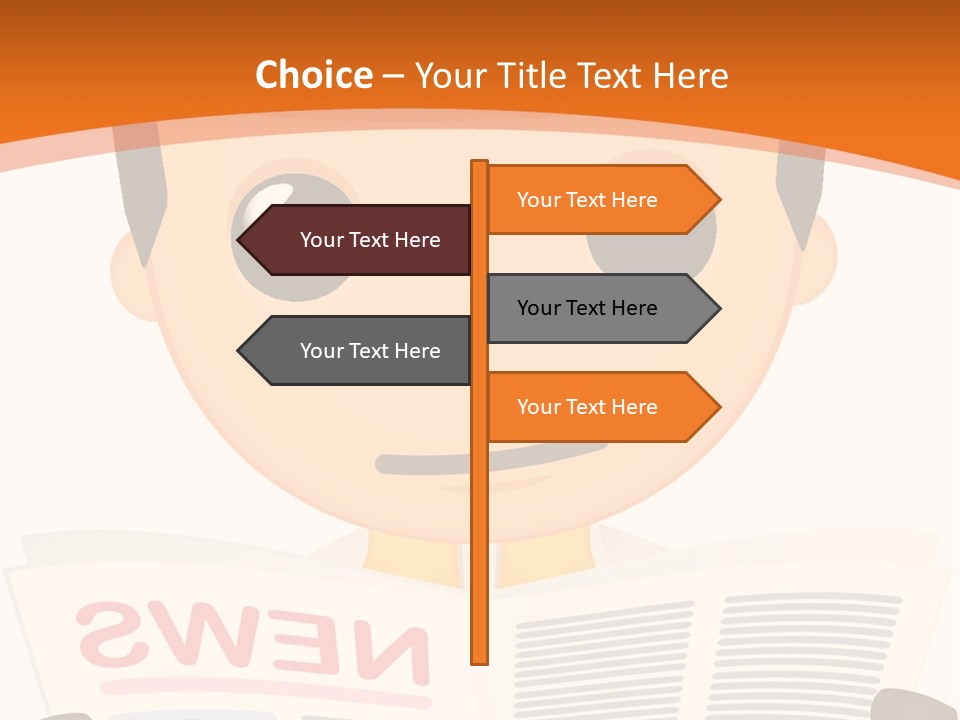 A Man In A Hard Hat Reading A Newspaper PowerPoint Template