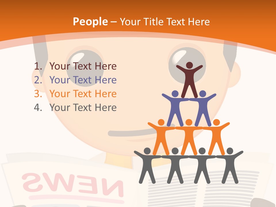 A Man In A Hard Hat Reading A Newspaper PowerPoint Template