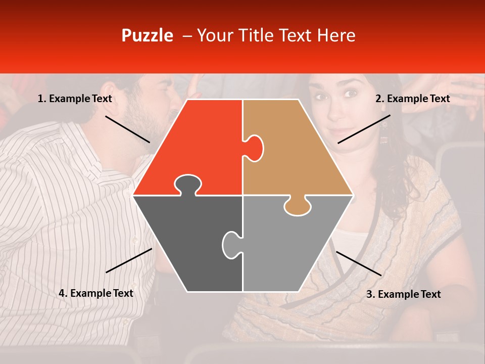 A Man And Woman Sitting Next To Each Other PowerPoint Template