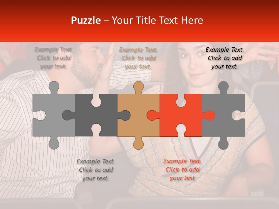 A Man And Woman Sitting Next To Each Other PowerPoint Template