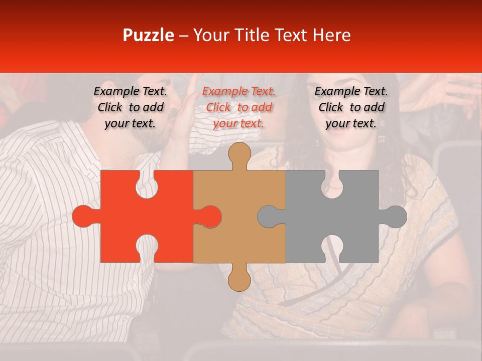 A Man And Woman Sitting Next To Each Other PowerPoint Template