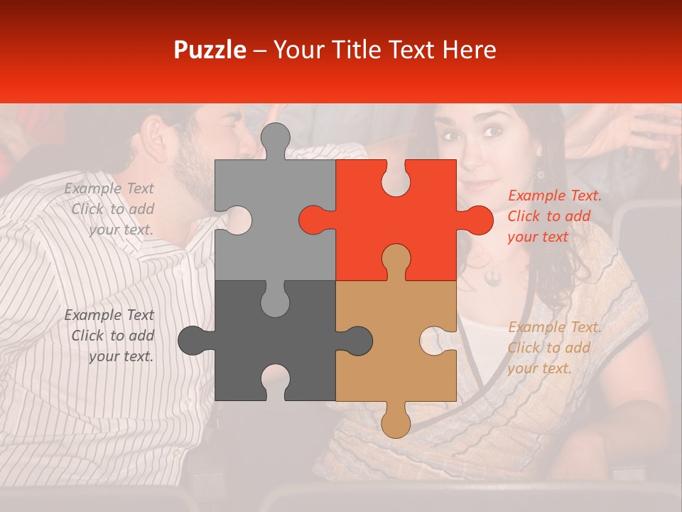 A Man And Woman Sitting Next To Each Other PowerPoint Template