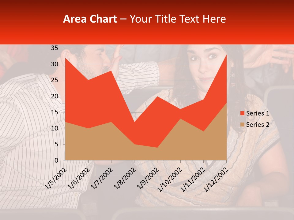 A Man And Woman Sitting Next To Each Other PowerPoint Template