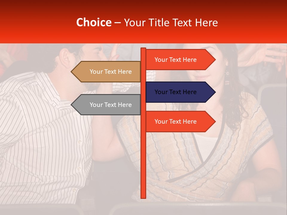 A Man And Woman Sitting Next To Each Other PowerPoint Template