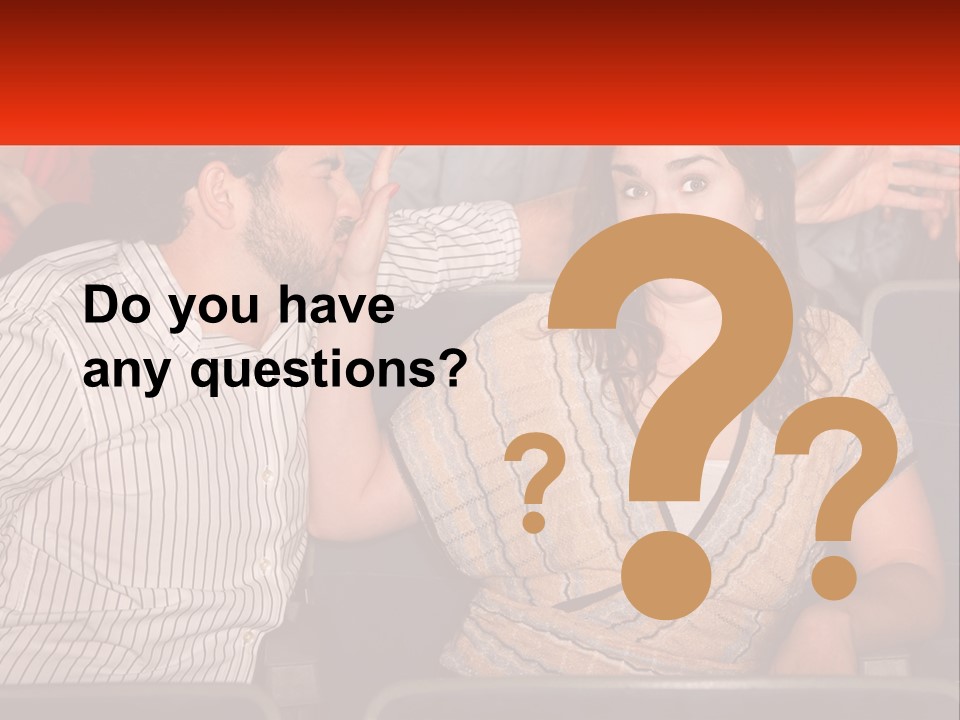 A Man And Woman Sitting Next To Each Other PowerPoint Template