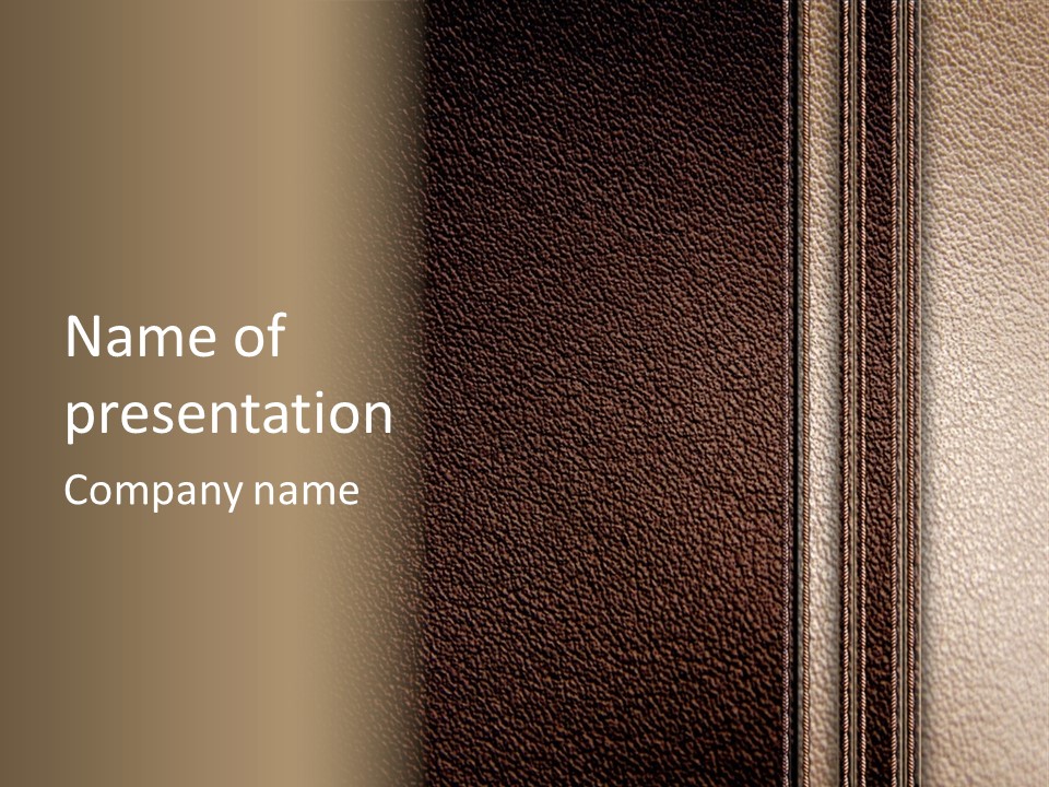 A Brown Leather Texture Powerpoint Presentation PowerPoint Template