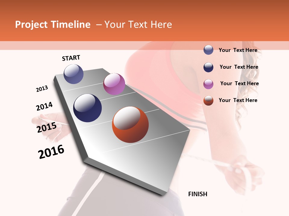 A Woman Measuring Her Waist With A Tape PowerPoint Template