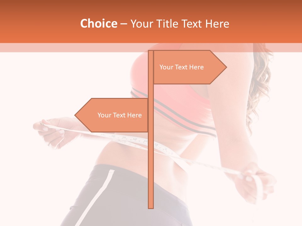 A Woman Measuring Her Waist With A Tape PowerPoint Template