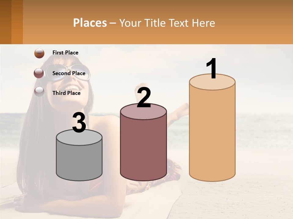 A Woman Laying On The Beach With Sunglasses On Her Head PowerPoint Template