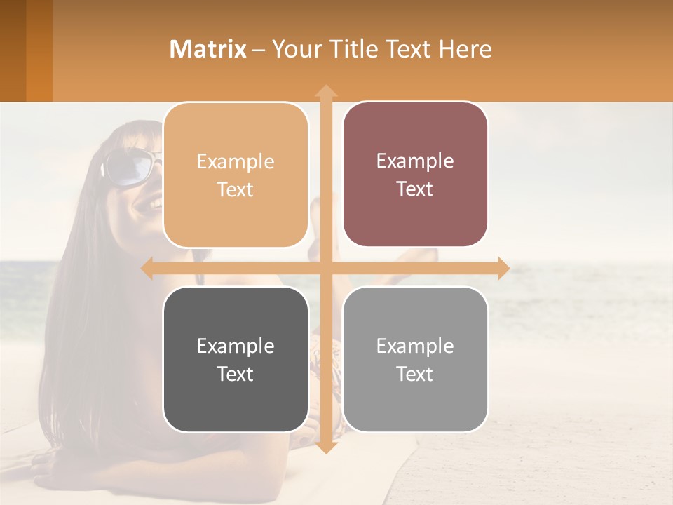 A Woman Laying On The Beach With Sunglasses On Her Head PowerPoint Template