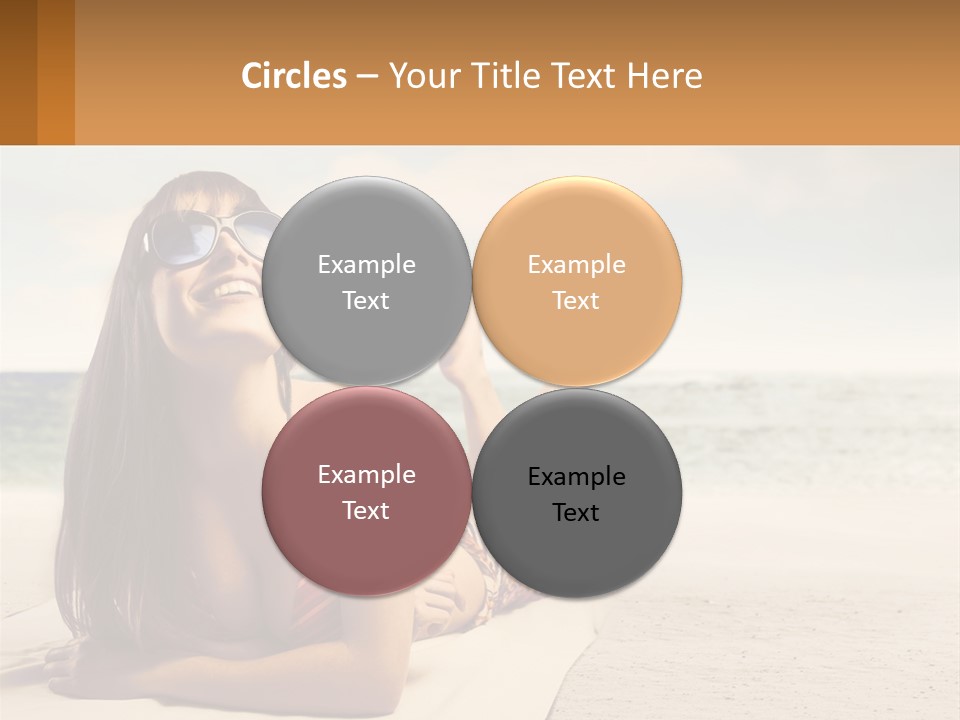 A Woman Laying On The Beach With Sunglasses On Her Head PowerPoint Template