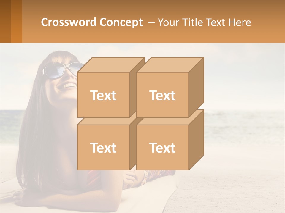 A Woman Laying On The Beach With Sunglasses On Her Head PowerPoint Template