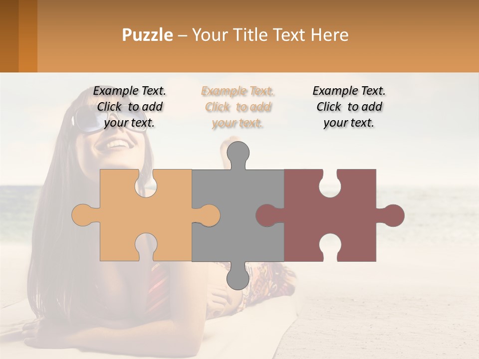 A Woman Laying On The Beach With Sunglasses On Her Head PowerPoint Template