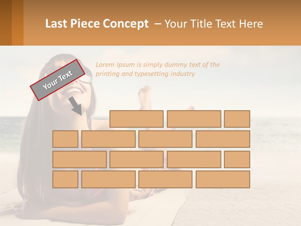 A Woman Laying On The Beach With Sunglasses On Her Head PowerPoint Template