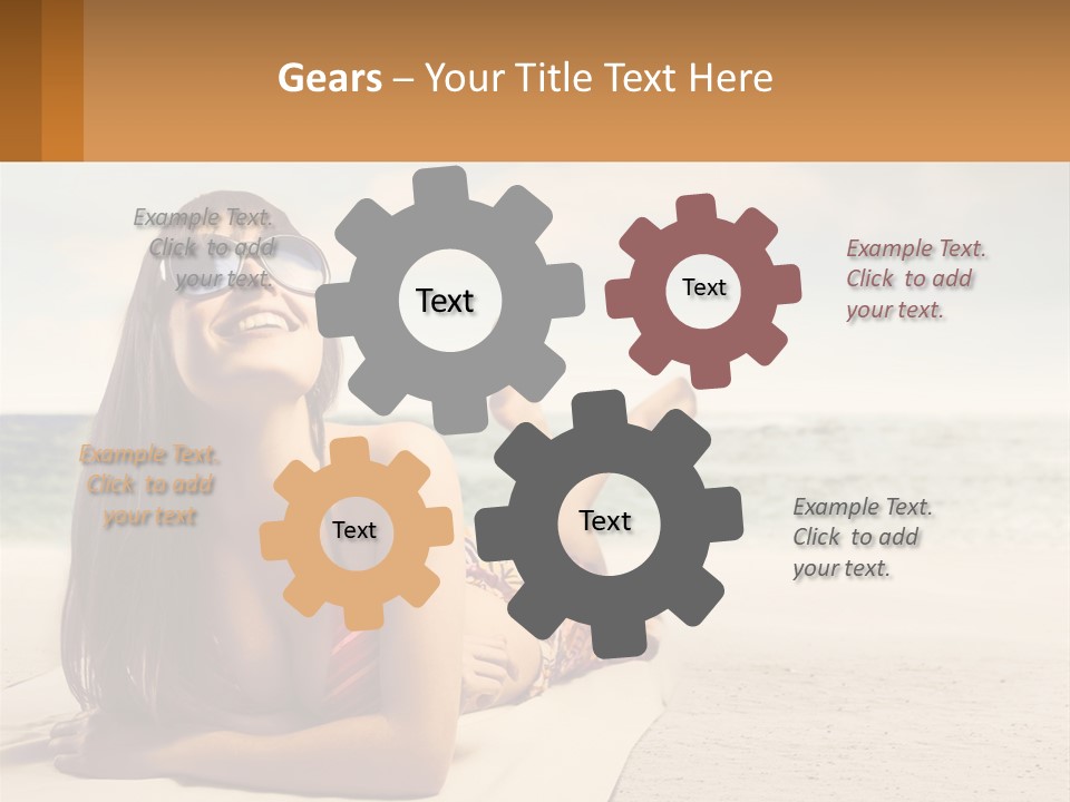 A Woman Laying On The Beach With Sunglasses On Her Head PowerPoint Template