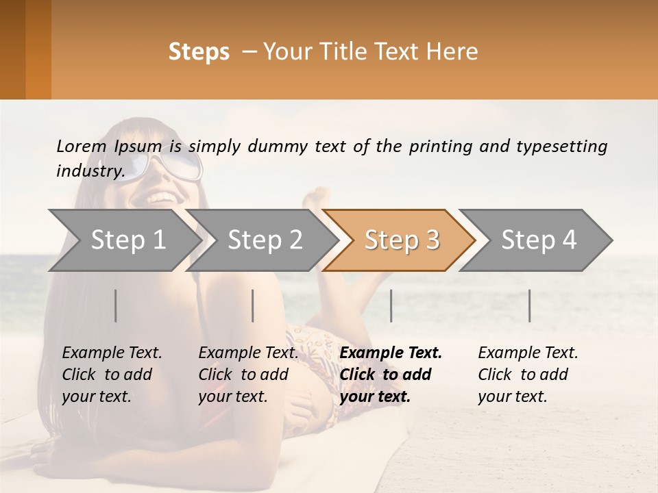 A Woman Laying On The Beach With Sunglasses On Her Head PowerPoint Template